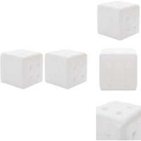 Pouf 2 Stk. Weiß 30x30x30 cm Kunstleder - Sitzsack - Pouf - Wohnaccessoire - Beistelltisch - Deko von VIDAXL