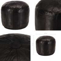 Pouf Schwarz 40 x 35 cm Echtes Ziegenleder - Pouf - Fußhocker - Ledercouch - Wohnaccessoire - Vintage Deko - Home & Living Pouf Schwarz 40 x 35 cm Echtes Ziegenleder - Pouf - Fußhocker - Ledercouch - Wohnaccessoire - Vintage Deko - Home & Living von VIDAXL