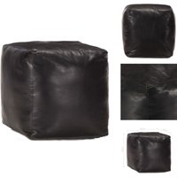 Vidaxl - Pouf Schwarz 40 x 40 x 40 cm Echtes Ziegenleder - Pouf - Fußhocker - Ledercouch - Wohnaccessoire - Vintage Deko von VIDAXL