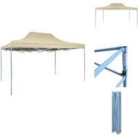 Profi-Partyzelt Faltbar 3×4 m Stahl Creme - Outdoor Event Zelt - Gartenzelt - Partyzelt - Festivalzelt - Grillzelt von VIDAXL
