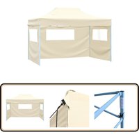 Vidaxl - Profi-Partyzelt Faltbar mit 3 Seitenwänden 3×4m Stahl Creme - Outdoor Event Zelt - Partyzelt - Gartenparty - Grillplatz - Festivalzelt von VIDAXL