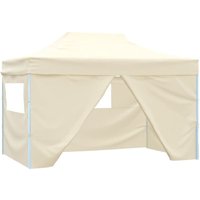 Profi-Partyzelt Faltbar mit 4 Seitenwänden 3×4m Stahl Creme Vidaxl 859948 von VIDAXL