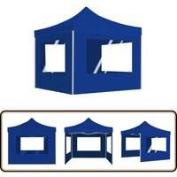 Profi-Partyzelt Faltbar mit Wänden Aluminium 2×2m Blau - Outdoor-Zelt - Gartenzelt - Partyzelt - Grillzelt - Sommergarten von VIDAXL