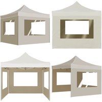 Vidaxl - Profi-Partyzelt Faltbar mit Wänden Aluminium 2×2m Creme - Outdoor-Pavillon - Gartenzelt - Partyzelt - Sommergarten - Grillzubehör - Home & von VIDAXL
