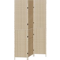 Raumteiler 3-teilig Faltbar Beige 146x200 cm Poly Rattan Vidaxl 672982 von VIDAXL