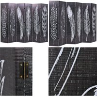 Raumteiler klappbar 228 x 170 cm Federn Schwarz-Weiß - Raumteiler - Paravent - Zimmerdivider - Federmuster - Schwarz Weiß - Home & Living Raumteiler klappbar 228 x 170 cm Federn Schwarz-Weiß - Raumteiler - Paravent - Zimmerdivider - Federmuster - Schwarz Weiß - Home & Living von VIDAXL