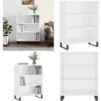 Vidaxl - Regalschrank Hochglanz-Weiß 69,5x32,5x90 cm Holzwerkstoff - Sideboard - Wohnwand - Regal - Etagere - Wohnzimmermöbel - Home & Living von VIDAXL