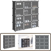 Vidaxl - Regalsystem mit 12 Würfeln und Türen Schwarz pp von VIDAXL