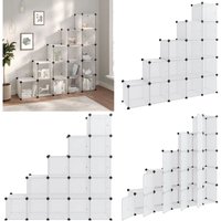Regalsystem mit 15 Würfeln und Türen Transparent pp - Regal - Stauraumlösungen - Aufbewahrungssystem - Polypropylen Regal - Transparenter Schrank von VIDAXL