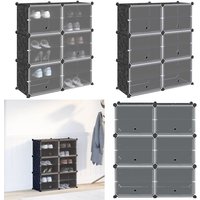 Vidaxl - Regalsystem mit 6 Würfeln und Türen Schwarz pp von VIDAXL