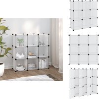 Vidaxl - Regalsystem mit 9 Würfeln und Türen Transparent pp - Regal - Stauraumlösungen - Wohnzimmer Dekoration - Garderobe - Organisationssystem von VIDAXL