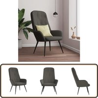 Relaxsessel Dunkelgrau Samt - Relaxsessel - Samtsessel - Wohnzimmersessel - Grau Sessel - Bequemesessel von VIDAXL