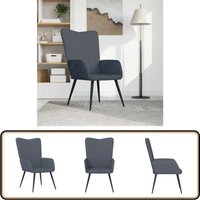 Relaxsessel Dunkelgrau Samt - Samtsessel - Wohnzimmersessel - Lounge Chair - Grau - Dunkelgrau Relaxsessel Dunkelgrau Samt - Samtsessel - Wohnzimmersessel - Lounge Chair - Grau - Dunkelgrau von VIDAXL