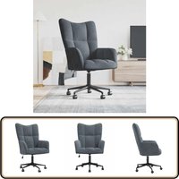Relaxsessel Dunkelgrau Samt - Sessel - Relaxsessel - Armchair - Wohnzimmersessel - Drehsessel von VIDAXL