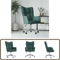 Relaxsessel Dunkelgrün Samt - Sessel - Relaxsessel - Armchair - Wohnzimmersessel - Drehsessel von VIDAXL