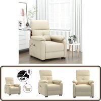 Vidaxl - Relaxsessel Elektrisch Creme Stoff - Fernsehsessel - Elektrischer Recliner - Relaxsessel - Bequeme Lounge Chair - Cremefarbener Sessel Vidaxl - Relaxsessel Elektrisch Creme Stoff - Fernsehsessel - Elektrischer Recliner - Relaxsessel - Bequeme Lounge Chair - Cremefarbener Sessel von VIDAXL
