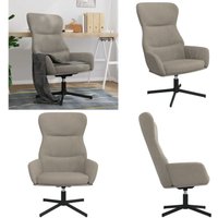 Relaxsessel Hellgrau Samt - Samtsessel - Sessel Grau - Bequemer Sessel - Drehstuhl - Lounge Chair - Home & Living von VIDAXL