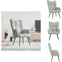 Vidaxl - Relaxsessel Hellgrau Samt - Samtsessel - Sessel Grau - Wohnzimmersessel - Bequemsessel - Lounge Chair von VIDAXL