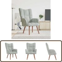 Relaxsessel Hellgrau Samt - Sessel - Samt Sessel - Wohnzimmersessel - Bequemes Sofa - Grau Sessel von VIDAXL
