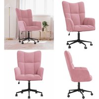 Relaxsessel Rosa Samt - Samtsessel - Rosa Sessel - Wohnzimmersessel - Drehsessel - Höhenverstellbarer Sessel - Home & Living von VIDAXL