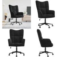 Vidaxl - Relaxsessel Schwarz Samt - Samtsessel - Sessel Schwarz - Wohnzimmersessel - Drehstuhl - Armlehnstühle - Home & Living von VIDAXL
