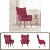 Relaxsessel Weinrot Samt - Sessel - Samt Sessel - Wohnzimmersessel - Bequemes Sofa - Rot Sessel von VIDAXL