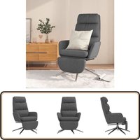 Vidaxl - Relaxsessel mit Fußteil Dunkelgrau Stoff - Komfortsessel - Relaxsessel - Drehsessel - Lounge Chair - Sessel Mit Fussablage von VIDAXL