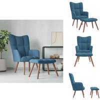 Relaxsessel mit Hocker Blau Samt - Sessel - Samt Sessel - Wohnraum Dekoration - Bequemlicher Sessel - Blau Sessel Relaxsessel mit Hocker Blau Samt - Sessel - Samt Sessel - Wohnraum Dekoration - Bequemlicher Sessel - Blau Sessel von VIDAXL