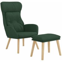 Relaxsessel mit Hocker Dunkelgrün Stoff Vidaxl von VIDAXL