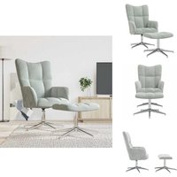 Relaxsessel mit Hocker Hellgrau Samt - Samtsessel - Wohnzimmersessel - Bequemesessel - Drehsessel - Grau Sofa Relaxsessel mit Hocker Hellgrau Samt - Samtsessel - Wohnzimmersessel - Bequemesessel - Drehsessel - Grau Sofa von VIDAXL