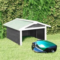 Roboter-Rasenmäher Garage 72x87x50 cm Grau Weiß Tannenholz - Vidaxl von VIDAXL