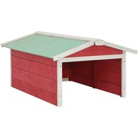 Roboter-Rasenmäher Garage 72x87x50 cm Rot Weiß Tannenholz vidaXL170775 von BONNEVIE