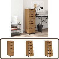 Rollschrank mit Schubladen moss Honigbraun Massivholz Kiefer - Schreibtischorganizer - Bürobedarf - Regalsystem - Archivschrank - Mobiliar von VIDAXL