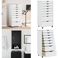 Vidaxl - Rollschrank mit Schubladen moss Weiß Massivholz Kiefer - Schreibtischorganizer - Bürobedarf - Regalsystem - Aufbewahrungsbox - Sideboard Vidaxl - Rollschrank mit Schubladen moss Weiß Massivholz Kiefer - Schreibtischorganizer - Bürobedarf - Regalsystem - Aufbewahrungsbox - Sideboard von VIDAXL