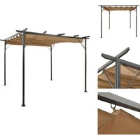 Rosenbögen, Gitter & Pergolen - Living Pergola mit Ausziehbarem Dach Taupe 3x3 m Stahl 180 g/m² - Taupe von VIDAXL