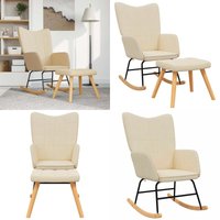 Vidaxl - Schaukelsessel mit Hocker Creme Stoff - Schaukelstuhl - Sessel - Lounge Chair - Creme Sofa - Gemütlicher Stuhl - Home & Living von VIDAXL