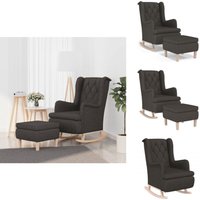 Schaukelsessel mit Hocker Dunkelgrau Stoff - Schaukelsessel - Relaxsessel - Wohnzimmersessel - Bequemer Sessel - Sessel Mit Hocker von VIDAXL