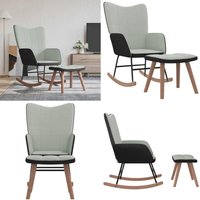 Schaukelsessel mit Hocker Hellgrau Samt und pvc - Samtsofa - Wohnzimmersessel - Schaukelstuhl - Lounge Chair - Relaxsessel - Home & Living von VIDAXL