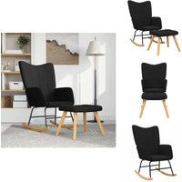 Schaukelsessel mit Hocker Schwarz Stoff - Schaukelstuhl - Sessel - Lounge Chair - Gartenmöbel - Esszimmer Möbel von VIDAXL