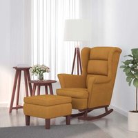 Schaukelsessel und Hocker mit Holzbeinen Braun Samt Vidaxl von VIDAXL