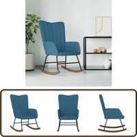 Schaukelstuhl Blau Samt - Samtsessel - Schaukelstuhl - Wohnzimmersessel - Blau - Gemütlicher Stuhl Schaukelstuhl Blau Samt - Samtsessel - Schaukelstuhl - Wohnzimmersessel - Blau - Gemütlicher Stuhl von VIDAXL