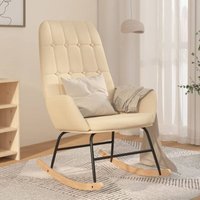 Vidaxl - Schaukelstuhl Creme Stoff von VIDAXL