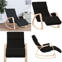 Vidaxl - Schaukelstuhl Schwarz Stoff - Schaukelstuhl - Gartenstuhl - Esszimmerstuhl - Lounge Chair - Holzstuhl - Home & Living von VIDAXL