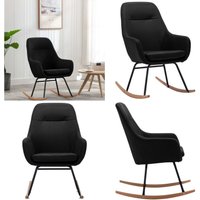 Schaukelstuhl Schwarz Stoff - Schaukelstuhl - Sessel - Lounge Chair - Beistelltisch - Esszimmerstuhl - Home & Living von VIDAXL