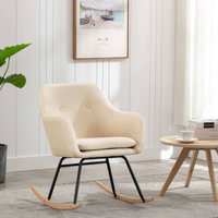 Schaukelstuhl Creme Stoff - Vidaxl von VIDAXL