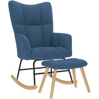 Schaukelstuhl mit Fußhocker Blau Stoff Vidaxl Schaukelstuhl mit Fußhocker Blau Stoff Vidaxl von VIDAXL