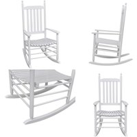Vidaxl - Schaukelstuhl mit Gebogener Sitzfläche Weiß Holz - Vintage Stuhl - Holzschaukelstuhl - Gartenstuhl - Balkonstuhl - Outdoor Möbel - Home & von VIDAXL