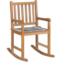 Vidaxl - Schaukelstuhl mit Grauem Karomuster-Kissen Massivholz Teak 136623 Vidaxl - Schaukelstuhl mit Grauem Karomuster-Kissen Massivholz Teak 136623 von VIDAXL