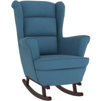 Vidaxl - Schaukelstuhl mit Massivholz-Gummibeinen Blau Samt Vidaxl - Schaukelstuhl mit Massivholz-Gummibeinen Blau Samt von VIDAXL