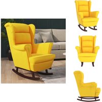 Schaukelstuhl mit Massivholz-Gummibeinen Gelb Samt - Samtsessel - Schaukelstuhl - Esszimmerstuhl - Lounge Chair - Gemütlicher Stuhl Schaukelstuhl mit Massivholz-Gummibeinen Gelb Samt - Samtsessel - Schaukelstuhl - Esszimmerstuhl - Lounge Chair - Gemütlicher Stuhl von VIDAXL